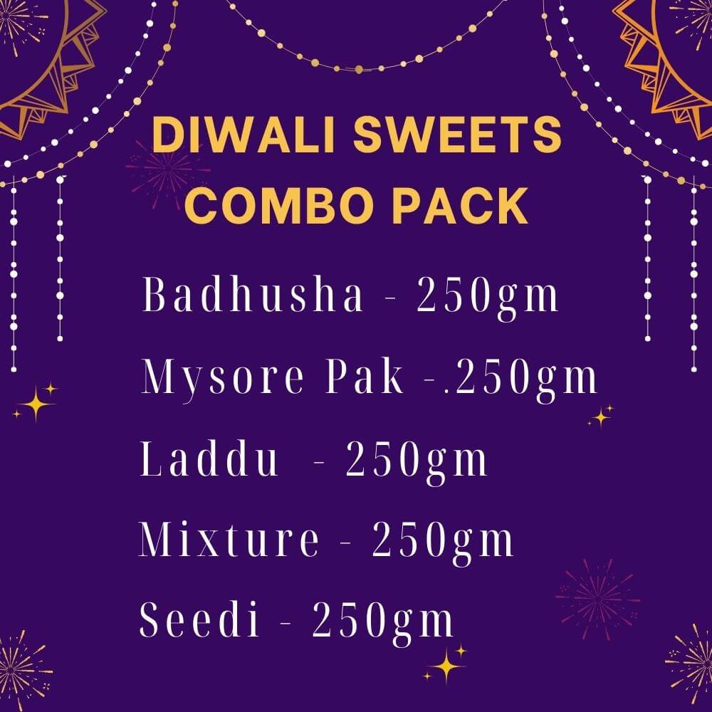 Authentic Diwali sweets and snacks combo available for pre-order with worldwide delivery